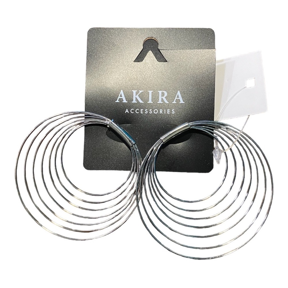 AKIRA Hoop-In-Hoop Silver Earrings - NWT